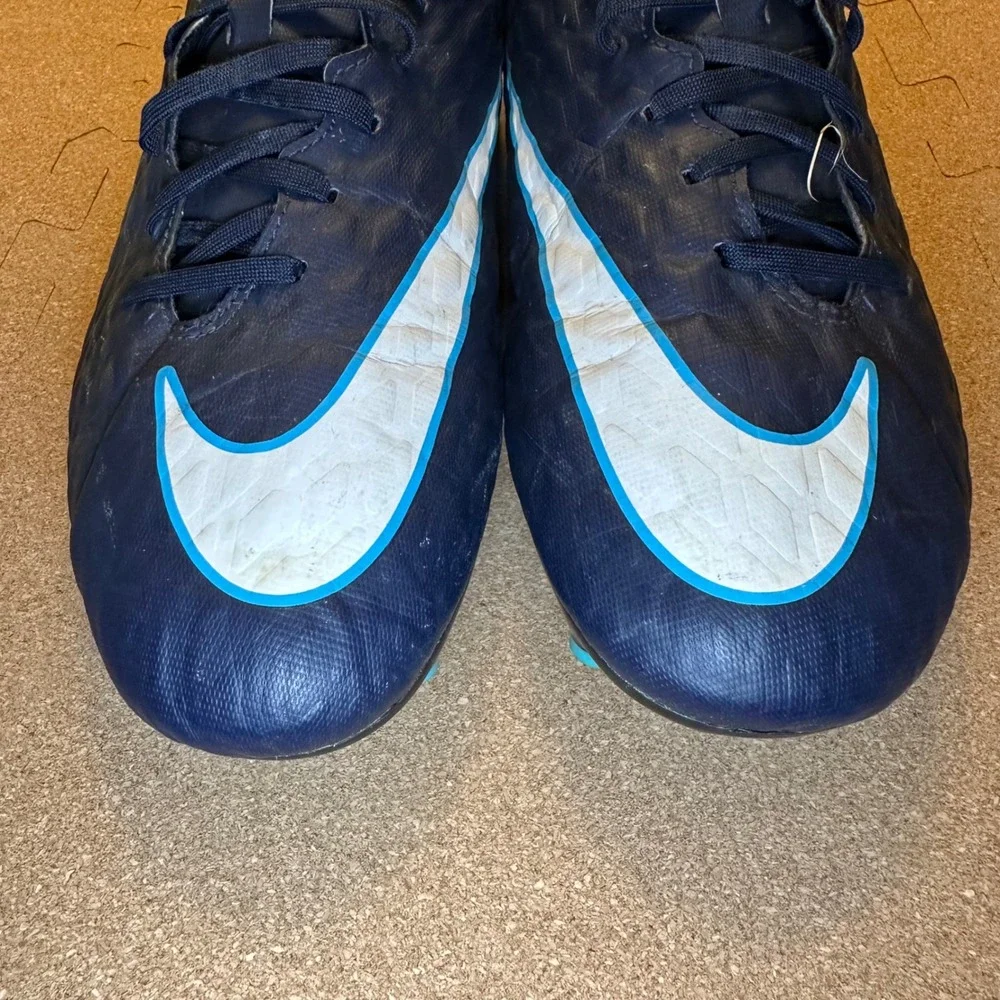 Nike Hypervenom Phelon III FG Mens 11.5 Navy Blue Soccer Cleats 852547-414 Firm